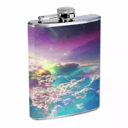 Galaxy Clouds Em1 Flask 8oz Stainless Steel Hip Drinking Whiskey