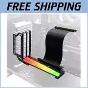 Stylish Black Vertical GPU Mount with Synchronizable RGB & Flexible Design