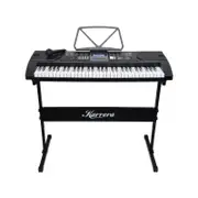 Karrera 61 Keys Electronic Keyboard Piano with Stand - Black