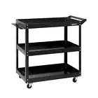 Giantz Tool Cart Trolley Box 3-Tier Toolbox Garage Storage Roller Organizer BK