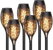 Xmart 12 LED Solar Lights Outdoor Upgraded 6 Pack,IP65 Waterproof Solar Torch Light with Flickering Flame, Solar Torches Decoration Lights, for Path Yard Garden