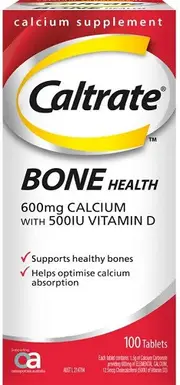 Caltrate Bone Health Calcium with Vitamin D 100 Tablets