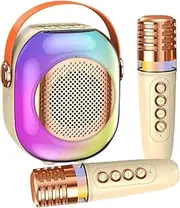 Kids Wireless Karaoke Machine | Microphones Included Karaoke Machine,Heavy Bass Karaoke Machine for Singing Lovers for Bedroom, School Stage