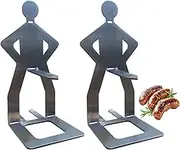 Stainless Steel BBQ Sausage Holder, Hot Dog Roaster, Corn Cob Stand, Portable Design, Easy Cleanup, 7.5x11.5x21cm, for Home, Restaurants, Indoor, Outdoor