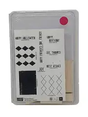 NEW STAMPIN' UP 2006 All Around Argyle Two-Step 9 Piece Stamp Set Wooden Craft