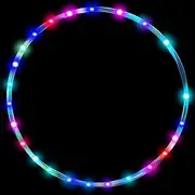LED Hula Hoop for Adults Children from 6 Years 10 Colours Strobing Change Fitness Dance Exercise Weight Loss Glow Brightening Multiple