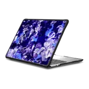 MacBook Air 13-inch (M2 - M4) Impact Case FLORAL FANTASY 2 - Bold Vibrant Girly Chic Floral Abstract Acrylic Textural Painting Design Modern Deep Violet Purple Perwinkle Indigo Blue Flowers Garden Floral Fine Art Pattern