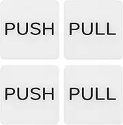 uxcell 2Set Push Pull Door Stickers, 3in Push and Pull Signs Plate Acrylic Vertical Self-Adhesive for Doors Glass Window Business Stores, Square, White