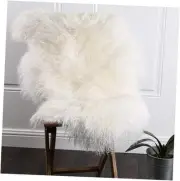 Genuine Mongolian Tibetan Lamb Sheepskin Wool Area Rug Real Carpet Curled Fur