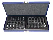 18Pc Long-Short Hex Bit Socket Set 1/4in 1/2in Drive Metric Allen Wrench Sockets