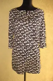 NWT Diane von Furstenberg silk "cork jungle" black romper jumpsuit 12
