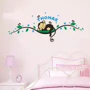 Wall Stickers custom name cheeky monkey birds vinyl decal decor Nursery kids