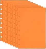 uxcell 4 Pair Discbound Notebook Cover, 5.75" x 8.74" Junior Size PP Disc Planner Cover for Arc Notebook Happy Planner Office Product, Orange