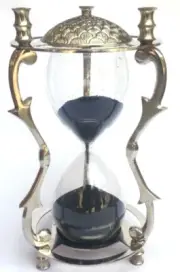 5 Min's Nickel Decorative Hourglass Sand Timer with Black Sand,Cyber Monday Gift