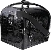 [HONMEET] Professional Makeup Case Pu Leather Rolling Cosmetic Box Large Capacity Handle Travel Toiletry Case for Women Cosmetician