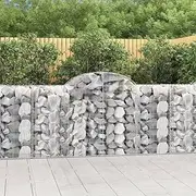 Arched Gabion Baskets 5 pcs 200x50x100/120 cm Galvanised Iron Lawn Planter