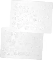 BATHVEVE 2PCS Flower Pattern Silicone Nail Stencil Template Durable Manicure Template for Breathtaking Nail Art Designs Easy to Use for DIY Manicure and Salon Class Results