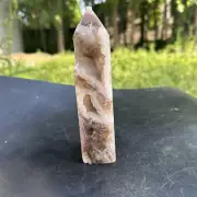 510g Natural amethys agate obelisk quartz crystal geode tower point healing gift