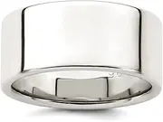 [JewelryWeb] 925 Sterling Silver Polished Flat Band Lightweight 9mm-Flat-Band Ring-Band Style-Ring for Women and Men
