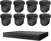 16 Channel 4K NVR Kit with 6MP All in One, Active Colour Deterrence, Metal 2.8mm Fixed Black Turret IP Camera and 6TB HDD (HILOOK) (16 Camera)