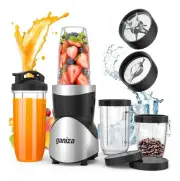 Smoothie Blender, Shakes and Smoothies, 15-Piece Countertop Blender Dark Black