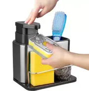 ✨ Dish Soap Dispenser, 3-In-1 Sponge and Brush Holder, Caddy, Stainless Steel Or