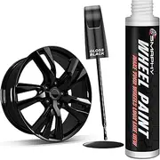 SMAPHY Gloss Black Rim Touch Up Paint, Wheel Paint Pen for Metal, Universal Color Black Rim Paint for Wheel Scratches, Curb Rashes, Quick Drying and Long Lasting Adhesion(Gloss Black)