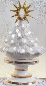 Ceramic Bisque~ Ready to Paint~Christmas Tree on Base, Light kit, Lights Star