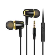 4 PCS Headphones Wired Earphone E18 Adjustable Volume Pause Play For Huawei Xiaomi Honor 3.5mm Earbuds Wire Headset For Smartphone - blackgold
