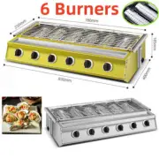 6 Burners Home Cooker LPG Gas Smokeless Outdoor Picnic BBQ Grill Barbeque Party