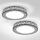 18 Inch LED Flush Mount Light - Modern Matte Black Ceiling Light Fixture 35W 199