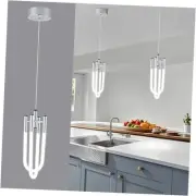 Modern LED Pendant Light Fixture U-Shaped Adjustable 2 Ring Pendant Chrome
