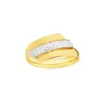 9ct Gold Two Tone Diamond-cut Dress Ring