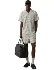 [Les Deux] Tapestry Short Sleeve Shirt in Ivory/Light Jade Green