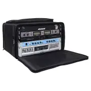 Sound Town Portable 6U Rack Bag, Soft Rack Case with 14" Rackable Depth, Plyw...
