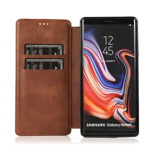 Samsung Galaxy Note10+ Note10 Note9 Note8 皮革保護套軟殼插卡暗磁翻蓋手機套皮套