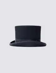 Hawes & Curtis Christy’s Brand Black Wool Felt Top Hat with Black Lining Size: Medium