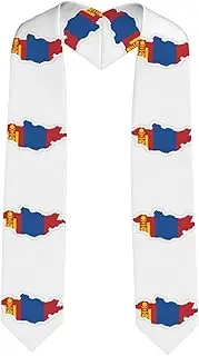 [EdWal] Mongolian Flag Map print Graduation Stole and Sash Class for Unisex Adult Honor Stole Honor Stole of 2025