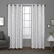 Exclusive Home Modo Metallic Geometric 54"W x 108"L (Pack of 2) Winter White