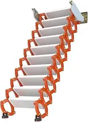 Partitioned Attic Ladder Wall-Mounted Telescoping Ladder for Indoor Outdoor Work Extension Ladder Portable & Stable Folding Ladder