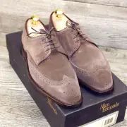 * NIB * $395 Allen Edmonds BEL AIR 7.5 D Chocolate Suede * add $15 new Trees
