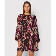 Ted Baker Rhabia Mini Dress Purple Paisley Balloon Sleeve Sz 2 US (0 Ted)