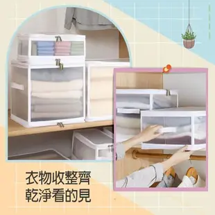 【MAMORU】無印風透明收納箱-13L (衣物收納/折疊收納箱/收納盒)