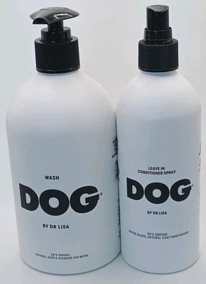 2 Pack Dog By Dr. Lisa Natural Gentle Shampoo & Leave-In Conditioner Spray