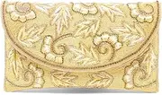 [Aheli] Golden Floral Design Clutch Purses for Women Handmade Evening Handbag Stylish Bridal Fashion Clutch Bag for Women, Golden, One Size