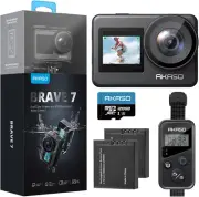 AKASO Brave 7 Action Camera 4K30FPS 20MP with 128GB U3 Microsdxc Memory Card, Wa