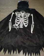 boy girl HALLOWEEN COSTUME SKELETON CAPE HOOD NEW NWT glows GAME CONTROLLER nice
