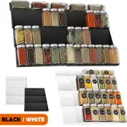 4 Tier Expandable Spice Drawer Organizer Rack With 12 Glass Spice Jar 120ml Lid