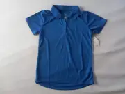 Wonder Nation School Uniform Pique Polo Shirt Boys Size M 7-8 Blue Short Sleeve