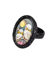Classic Hardware MELISSA CONTRERAS Victorian Ring MARIE'S OWLS New! Nice!